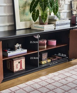 Mueble de TV Modular Plegable de Madera Sólida, Estilo Moderno de Mediados de Siglo, Personalizable, Centro de Entretenimiento, Decoración para Sala de Estar - Product Image 6