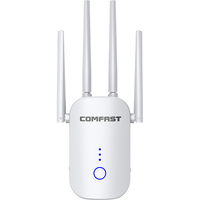 Répéteur WiFi portable Comfast blanc 4 antennes 1200 Mbps 5G, amplificateur de signal sans fil CF-WR7