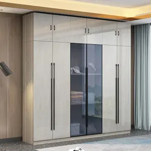 Moderne Slaapkamer Thuis Kabinet Houten Combinatie Drie-Vier-Vijf Zes Deur Garderobe Milieubescherming Grote Kledingkast