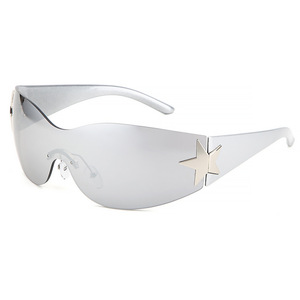 Glasses UV400 Ladies New Fashion Y2K <b>Sunglass</b> Unisex Rimless PC One Piece Cycling Sports <b>Sunglasses</b> 2025 - Product Image 3