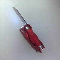 Ouvre-bouteille rétractable multifonction LED en métal, couteau stylo de luxe pliable, outil à prise souple, logo personnalisé, plastique 1,0 mm