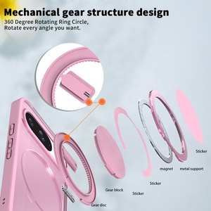 PC + TPU + cadre de caméra en métal + support en aluminium rotatif 360 caché couverture de téléphone sonore mécanique avec aimant pour GOOGLE Pixel 9 - Product Image 4