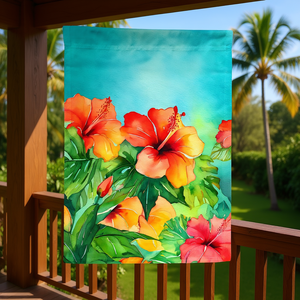 ธงแขวนผนังรูปสี่เหลี่ยมผืนผ้าลายดอกชบาฮาวาย ทำจากโพลีเอสเตอร์ สำหรับตกแต่งสวนกลางแจ้ง ขนาดสำหรับบ้าน - Product Image 2