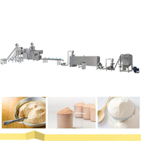 Ligne de production automatique de farine de céréales nutritives pour aliments pour bébés, extrudeuse, capacité 70 kg, 380V/440V/220V, garantie 1 an