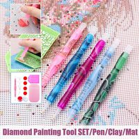 Kits d'outils de peinture au diamant en résine 5D, kit de stylos pour art au diamant fait main, accessoires de bricolage pour nail art, broderie au point de croix
