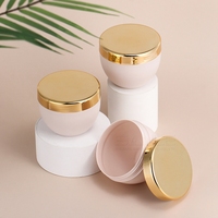 Contenant Cosmétique en Gros 250g, Pot Échantillon de Maquillage en Plastique Rose avec Capuchon Doré pour Crème Corporelle et Visage