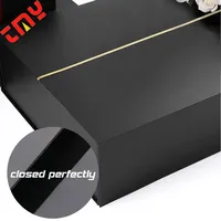 Logo personnalisé de luxe noir double trou carte de crédit bancaire en métal magnétique emballage de boîte-cadeau