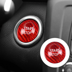 อุปกรณ์ตกแต่งภายในรถยนต์ทำจากคาร์บอนไฟเบอร์แผ่นสตาร์ทในคลิกเดียวสีแดงกรอบตกแต่งสำหรับ Renault koleo corega 2016 - Product Image 1