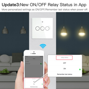 Muilti-control 3 entradas tipo UE WiFi interruptor de luz inteligente táctil de pared con modo de emparejamiento inalámbrico - Product Image 4