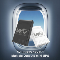 WGP Mini UPS INPUT 12V OUTPUT 5V/9V/12V Capacité disponible Plus de 30Wh Alimentation sans interruption pour Webcam Routeur Modem