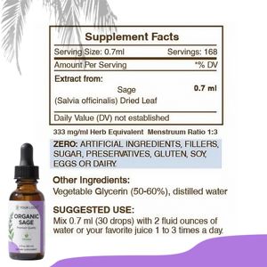 Prviate nhãn không đường miễn phí chia Hạt giống nhận thức chức năng độ tinh khiết cao không có đường Gluten miễn phí Hữu Cơ Sage chất lỏng giọt cho sức khỏe - Product Image 2