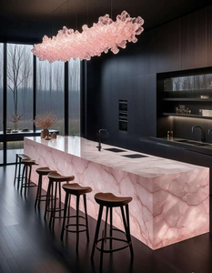 <span class=keywords><strong>Dalle</strong></span> de salle à manger de luxe moderne, imperméable, polie, translucide <span class=keywords><strong>rose</strong></span> clair, pour usage intérieur en appartement et application hôtelière, d'origine brésilienne - Product Image 2