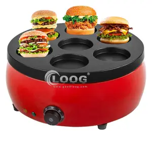 Snack Equipment 7Holes Egg Hamburger Buns Press Maker Patty Commercial Automatic Telur Chicken Burger Bread Making Machine