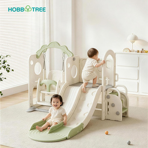 Centre <span class=keywords><strong>d</strong></span>'activités intérieur pour bébé en HDPE, best-seller, multifonctionnel, avec toboggan, balançoire, structure <span class=keywords><strong>d</strong></span>'escalade et rangement, ensemble de jeu extensible N Plus One - Product Image 1