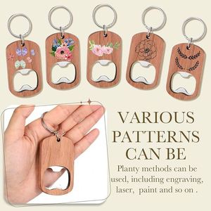 DIY Blank Wood Keychain Metal Bottle Opener Mini Pocket Openers for Party Favors Wedding Supplies Custom <b>Presents</b> Crafts - Product Image 5