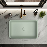 Lavabo de salle de bain RFID MOHOM, design rectangulaire moderne, couleur personnalisée, capacité 16L, durable et élégant, pour comptoir en béton