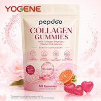 Gummies de collagène aux peptides saveur baies, 60 unités, complément beauté, emballage personnalisé, vente en gros avec vitamine C et calcium