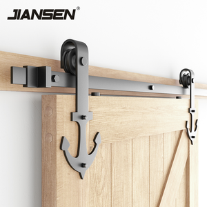 Quincaillerie de porte coulissante de 6,6 pieds Système de quincaillerie suspendue pour porte de grange coulissante Kit de quincaillerie coulissante pour porte de grange en bois simple - Product Image 3