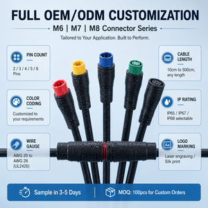 Kabel Ekstensi M6 M8 2/3/4/5/6/8 P Male ke Female untuk Sepeda Listrik Tahan Air, Kit Display Ebike, Aplikasi Sepeda Motor - Product Image 2