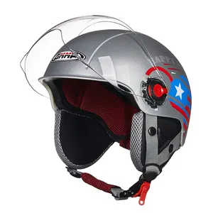 Casque de moto rétro gris Street Jet Casque de moto ouvert pour hommes et femmes