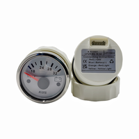 Voltímetro KUS de 24 V, 18-32 V, 52 mm, Medidor de Voltaje Impermeable con Retroiluminación, Medidor de Voltaje de Batería para Camiones, Autocaravanas y Embarcaciones