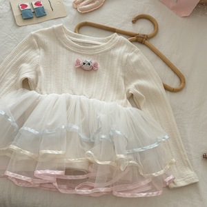 Tongxingyuan Girls Long Sleeve <b>Tulle</b> Dress Breathable Spring Autumn Princess Top With Label And Tags - Product Image 3