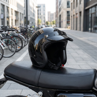 Casque rétro demi-face avec visière, certifié ABS 3C, pour moto, casque de sécurité ouvert pour la conduite quotidienne à vélo
