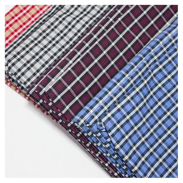 100% Cotton twill yarn dyed checks soft plaid flannel high quality shirt fabric