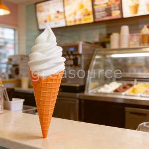 Modelo de Helado Suave de Espuma de PVC Ecológico, Cono de Helado Artificial de Vainilla con Patrón de Corazón, Accesorio de Comida Falsa Realista - Product Image 6