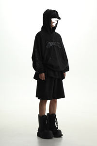 Sudadera con Capucha y Pantalones Deportivos de Invierno, Estilo Rhinestoney2K, Ropa Urbana Vintage, Lavado Ácido, Logotipo Bordado Desgastado, Personalizado con Relieve, 100% Algodón - Product Image 5