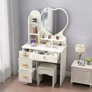 Coiffeuse moderne simple à assembler avec rangement pour chambre à coucher, petit appartement, économique, mini, style célébrité internet, exportation - Product Image 3