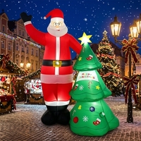 Décoration de jardin gonflable de 2,4 m pour Noël avec lumières LED, en polyester souple, idéale pour les fêtes de fin d'année