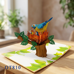 Cartes Pop Art Artisanales en Papier sur le Thème des Oiseaux, Meilleures Ventes, du Vietnam, Cadeaux pour la Saint-Valentin, la Fête des Mères et Thanksgiving - Product Image 1