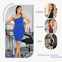 Robe moulante sexy sans manches bleue en laine sans couture pour femme, collection automne 2023, vente en gros