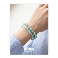 Nouveautés Printemps/Été Style Vacances en Bord de Mer Européen et Américain Bracelet Perlé de Luxe Haut de Gamme en Aigue-marine Coquillage Naturel