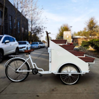 Chariot à glaces commercial avec auvent pare-soleil, camion de restauration mobile pour la vente de yaourts, de bâtonnets glacés et de boissons fraîches