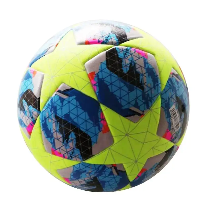 Bola de futebol com ligação térmica personalizada de fábrica, tamanho 4/5 para treinamento/jogo de futebol, bola de futebol em pvc/pu para uso interno e externo