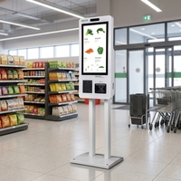 Kiosco de Autoservicio con Pantalla Táctil de 21.5 y 27 Pulgadas, Kiosco de Pedidos Automatizados, Impresora Opcional, Lector de Códigos de Barras