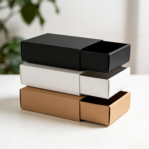 Scatola a Cassetto in Carta Kraft Personalizzata con Logo OEM, Scatola Scorrevole in Cartone Bianco/Nero - Product Image 6