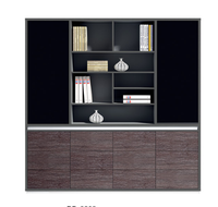 Bureau de direction moderne convertible avec armoire de rangement, mobilier de patron, design élégant pour le travail