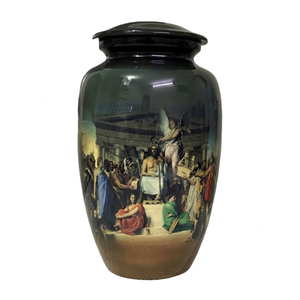 Artisanat indien en métal de haute qualité Urne de crémation classique Cendres adultes Fournitures funéraires de qualité Tarifs de gros directs par HHO - Product Image 1
