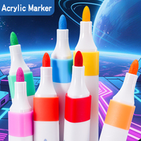 Stylo marqueur acrylique avec pointe de balle 12-60 couleurs baril triangulaire pour peinture dessin Art marqueurs-ensemble d'emballage