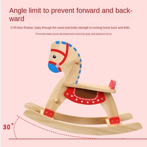 Chaise à <span class=keywords><strong>bascule</strong></span> en bois pour enfants, jouet pour bébé à partir de 2 à 7 ans - Product Image 4