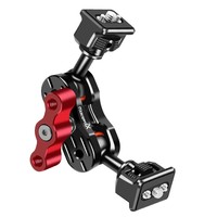 Bras Magique à Double Rotule avec Vis 1/4 "-20 en Alliage d'Aluminium, Support Pivotant à 360 Degrés pour Moniteur d'Appareil Photo, Cage DSLR et Lumière LED