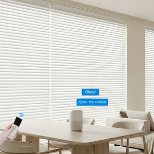 Stores enrouleurs motorisés intelligents Shangri-La à 3 couches, sans fil, filtrants la lumière, rechargeables par énergie <span class=keywords><strong>solaire</strong></span>, compatibles Zigbee - Product Image 1