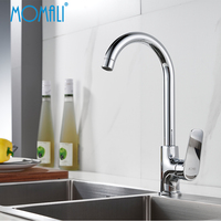Robinet de cuisine en laiton monté sur le pont, robinet de cuisine à poignée unique pour hôtel, avec eau chaude et froide, directement de l'usine Momali
