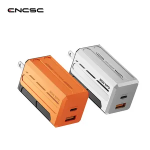 ENCSC pengisi daya dinding Laptop, Charger Dinding Laptop Multi Port 65W, pengisi daya adaptor perjalanan Tipe C Port