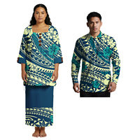 Chemise hawaïenne surdimensionnée à motif personnalisé samoan pour homme, robe élégante Puletasi en 2 pièces pour femme, design tendance polynésien, costume de couple