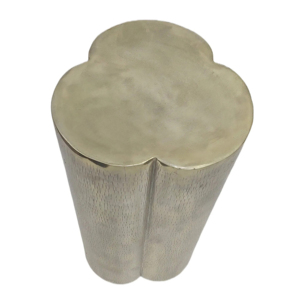 Tavolino Laterale Clover End in Metallo, Comodino Contemporaneo per Arredamento Casa, Espositore per Piccoli Spazi - Product Image 4