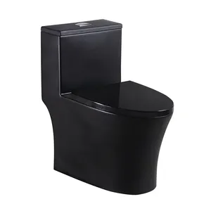 chaozhou family toilet seat black one piece toilet washdown rimless commode price with good product